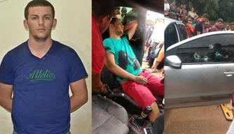 Willian da Silva no momento da prisão em Caridade (esquerda) e no momento do atentado em Picos (direita).