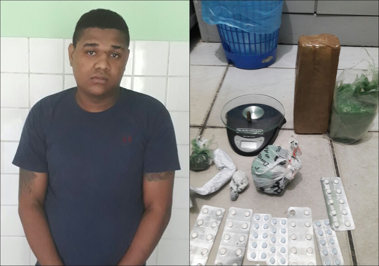 Homem preso em flagrante por tráfico de drogas no Mafuá