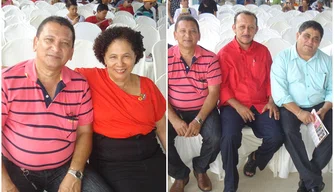 Francisco Milanez junto com Regina Sousa e Cícero Magalhães em fotos de 2014.