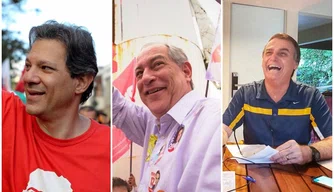 Fernando Haddad, Ciro Gomes e Bolsonaro.