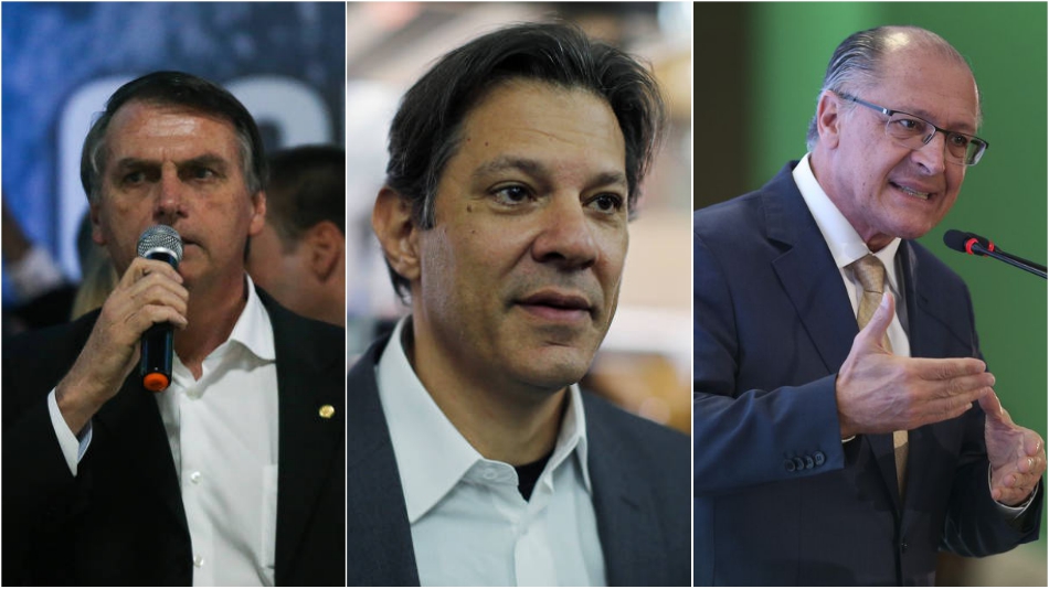 Jair Bolsonaro, Fernando Haddad e Geraldo Alckmin.