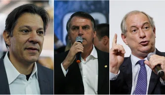 Fernando Haddad, Jair Bolsonaro e Ciro Gomes.