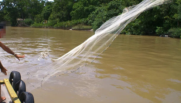 Destaque, rede de pesca.