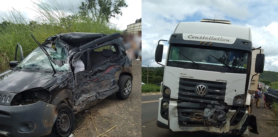 Acidente envolvendo dois carros e caminhão deixa casal morto em Lagoinha do Piauí.