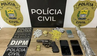 Material apreendido pela Polícia Civil em Luís Correia