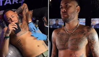 Neymar tatuar o nome da filha