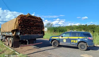 PRF apreende carga ilegal de madeira e anfetaminas em Piripiri