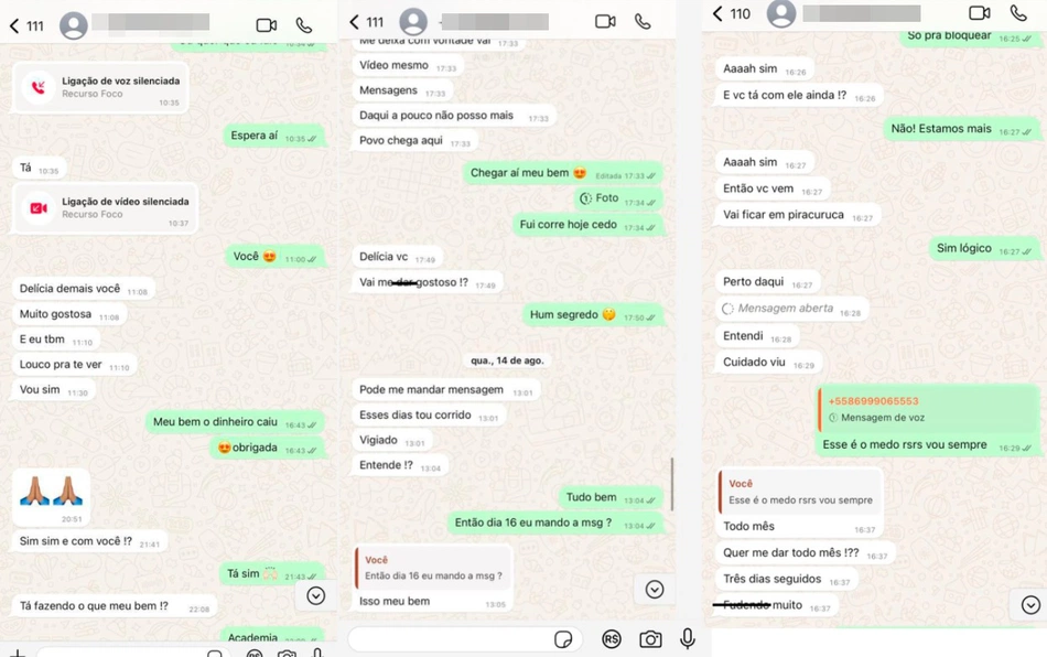 Print de conversas entre o prefeito e a mulher