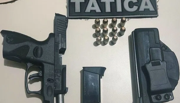 Força Tática apreende pistola .40 e prende suspeito em Paulistana