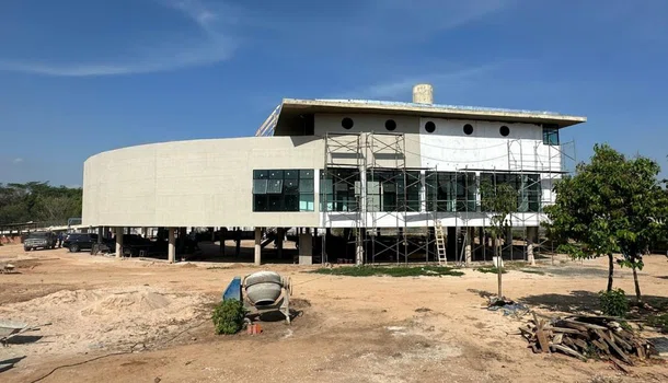 Obra do Parque Floresta Fóssil em Teresina