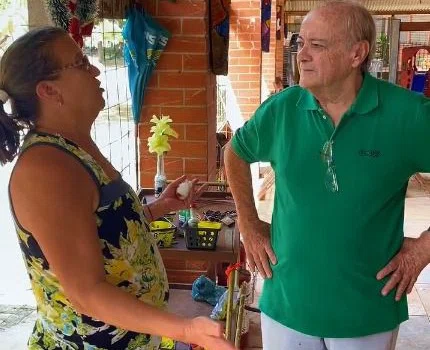 Prefeito Silvio Mendes em visita a Curva São Paulo