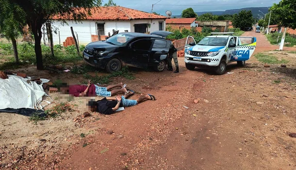 Prisão de suspeitos, no bairro Mutirão em Cristino Castro