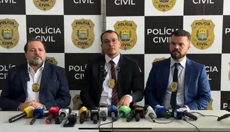 Coletiva de imprensa da Polícia Civil em Parnaíba