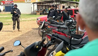 Motocicletas apreendidas pela polícia na Operação Rastreados