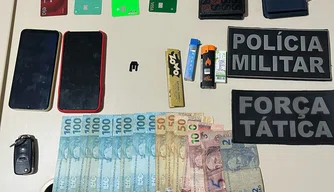 Materiais apreendidos pela Polícia Militar