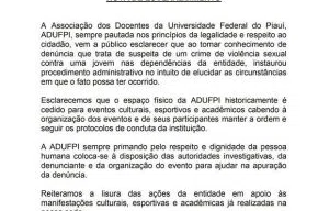 Adufpi abre procedimento para investigar denúncia de estupro