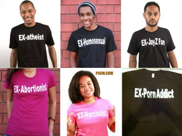 Algumas das camisetas vendidas no site da comunidade gospel 