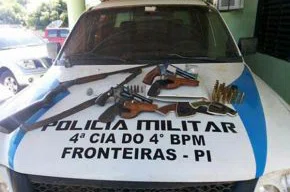 Armas apreendidas.