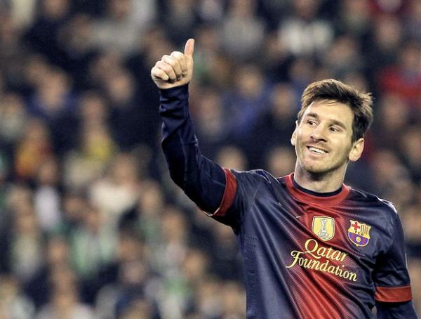 Messi comemora gol do Barcelona contra o Betis (Imagem:Reprodução)