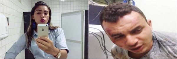 Suellen Marinheiro Lula e o policial Rafael do Nascimento, acusado de praticar o crime.(Imagem:Reprodução)